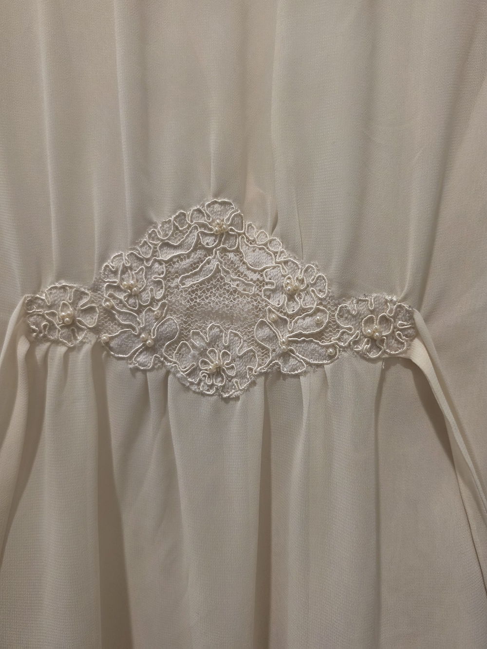 Oscar de la Renta Cream Sheer Short Robe - Picture 4 of 4